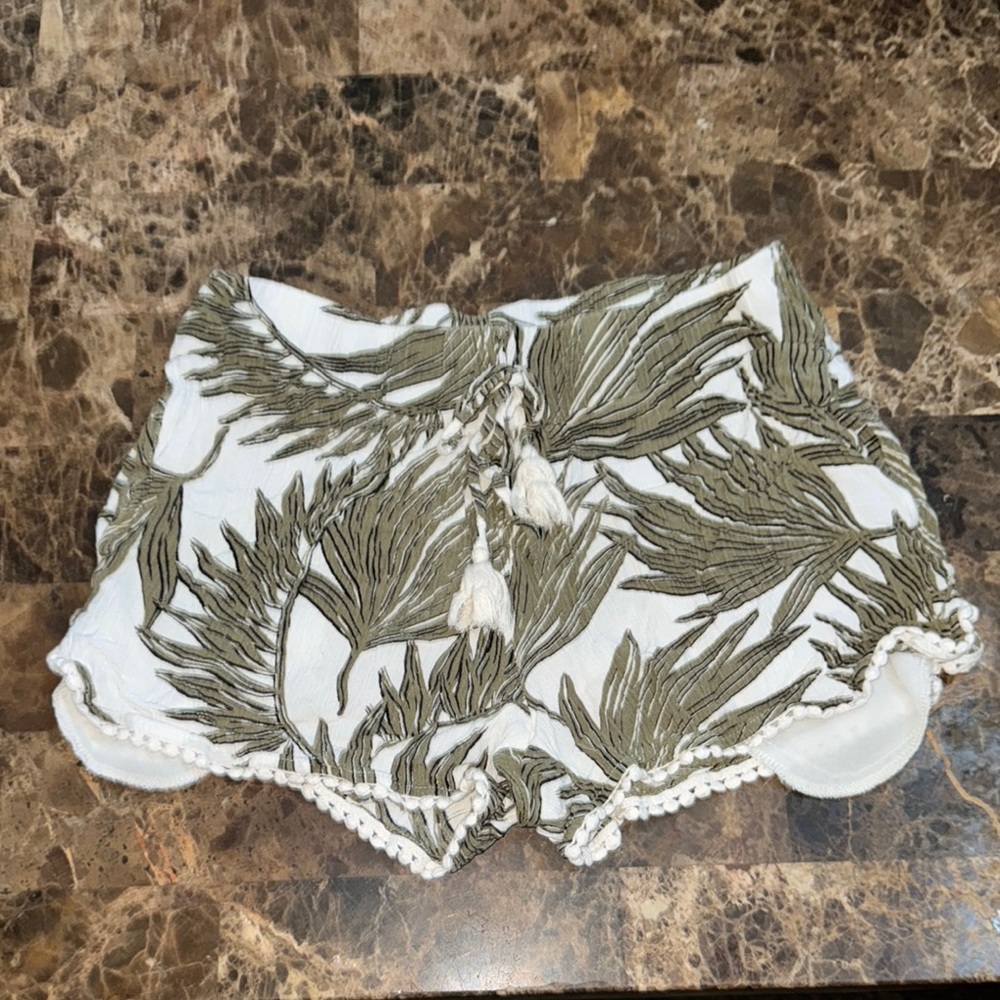 1. State Olive Leaf Print Shorts